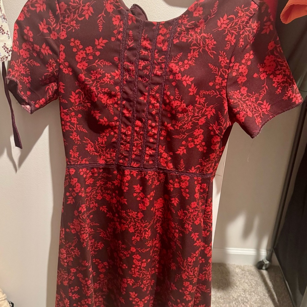 Banana Republic Red A-line Dress with Short Sleeves